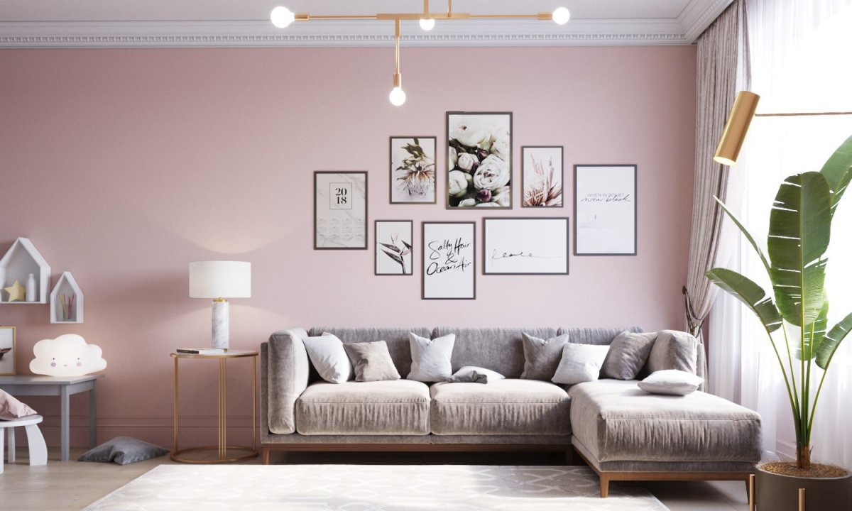 Пыльный розовый в интерьере