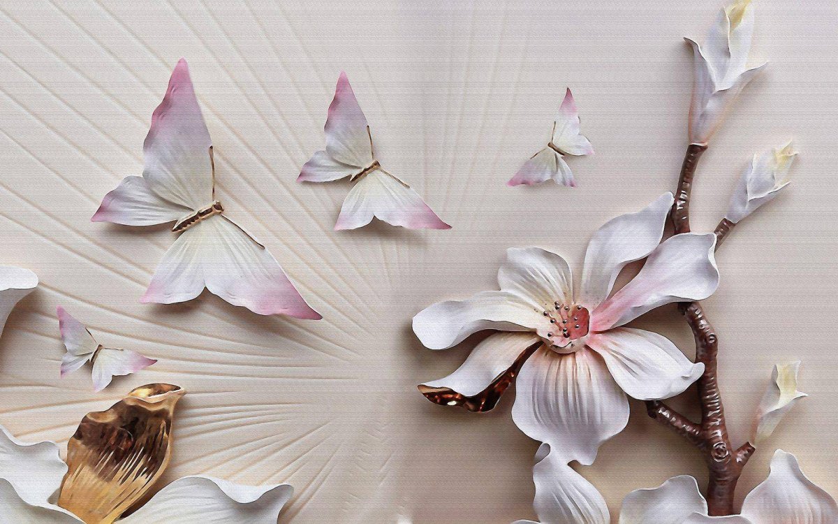 Барельеф ветка сосны