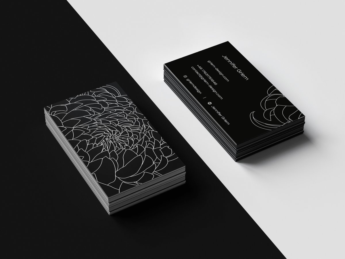 Стильные черно белые визитки