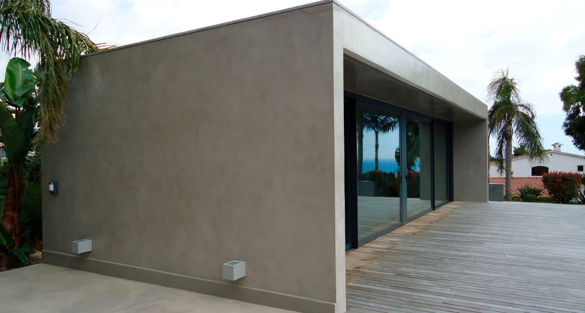 Микроцемент фасады здания