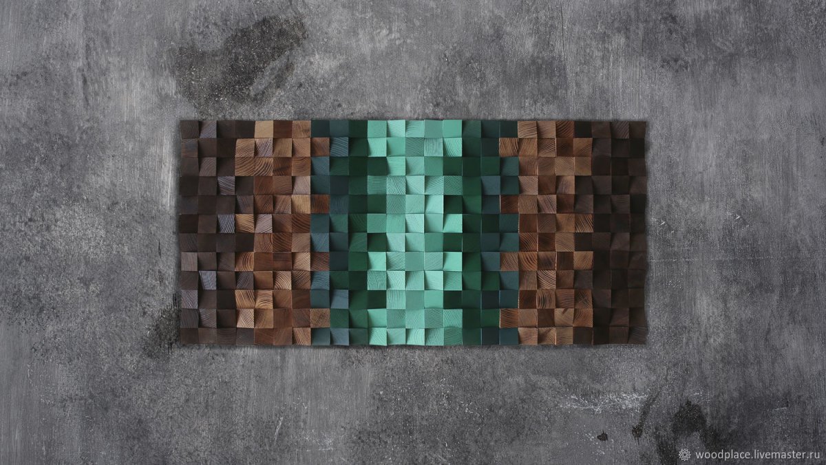 Панно из деревянных кубиков