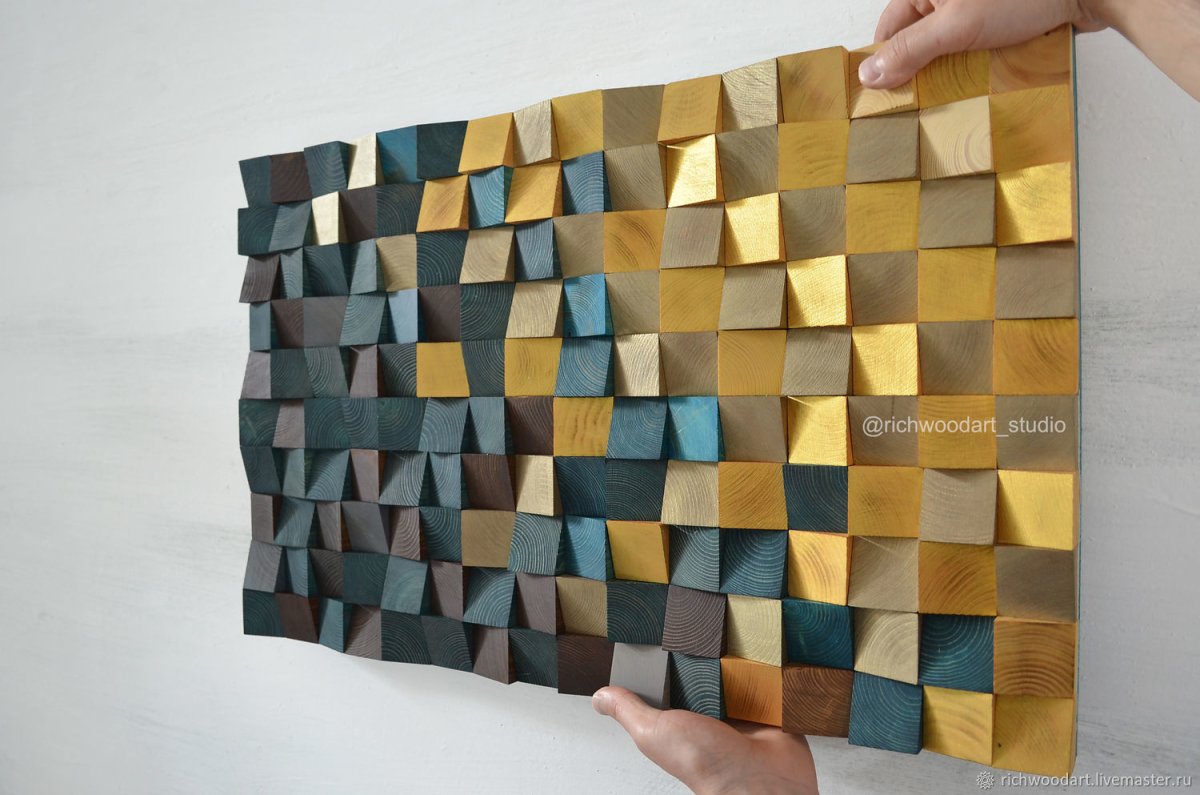 Скульптуры из деревянных кубиков