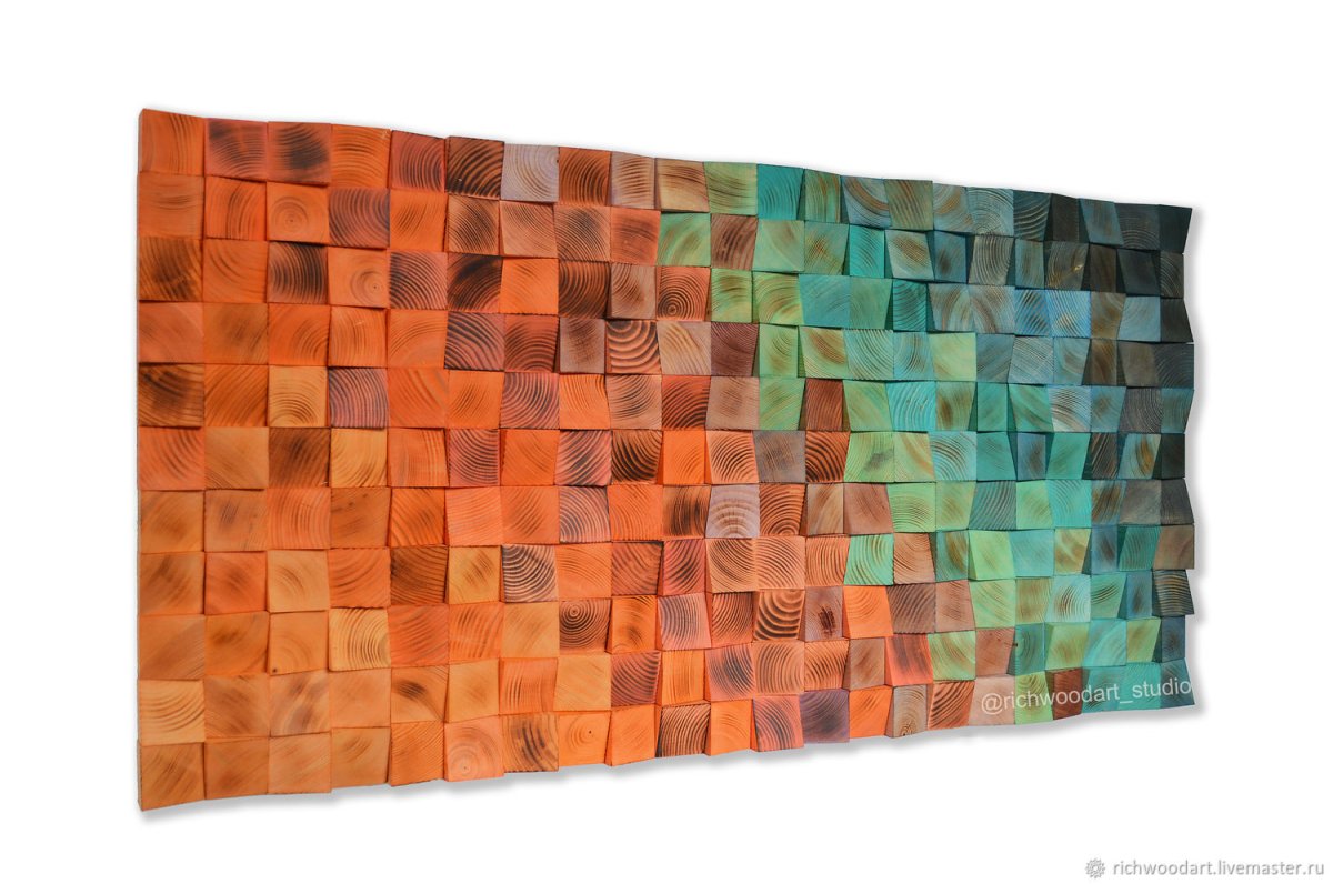 Панно из деревянной мозаики на стену