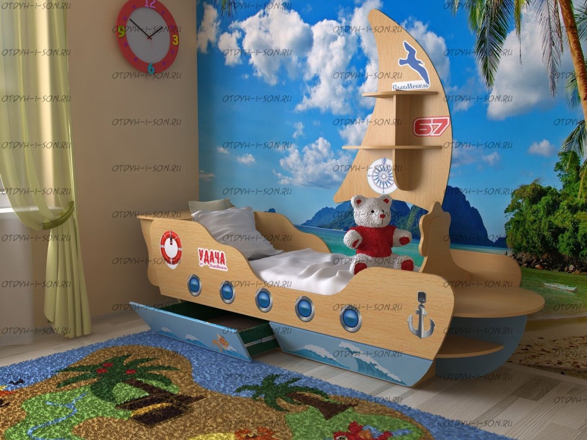 Кровать чердак в пиратском стиле