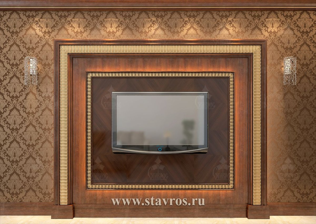 Телевизор в обрамлении зеркала