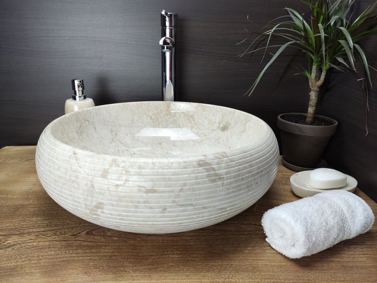 Раковина 45 см natural Stone Donut Cream besar