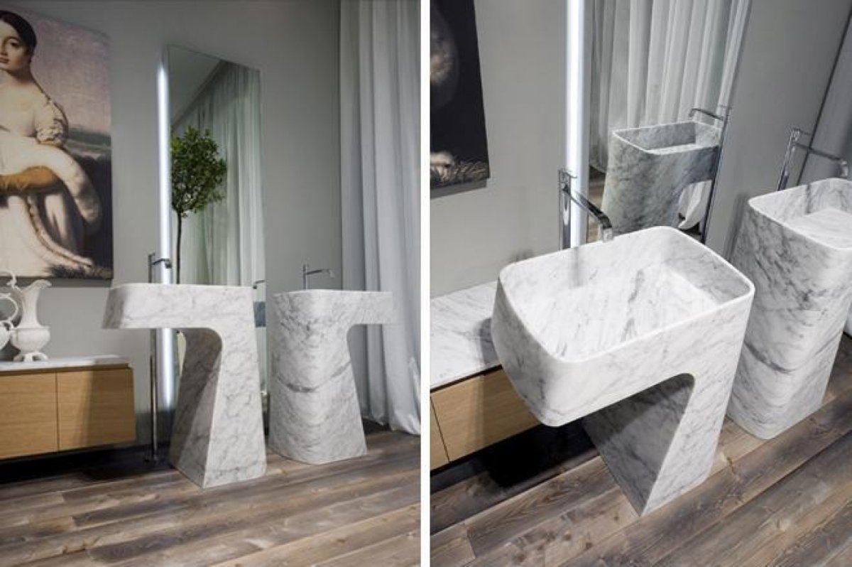 Отдельностоящая раковина из керамогранита