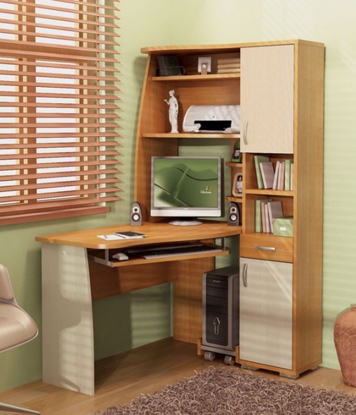 КСТ-17 стол компьютерный, дуб сонома/белый