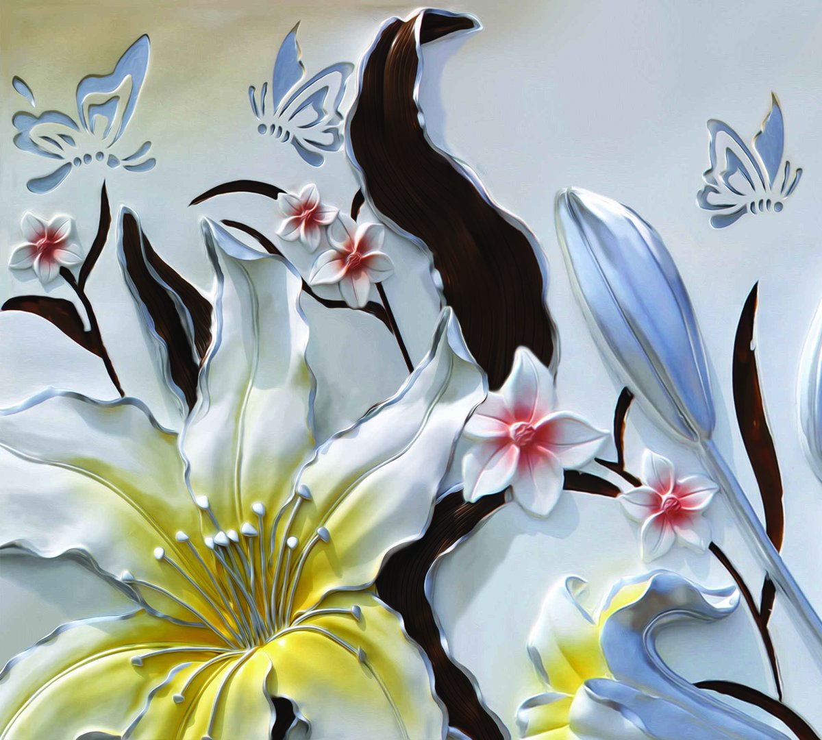 Панно с лилиями