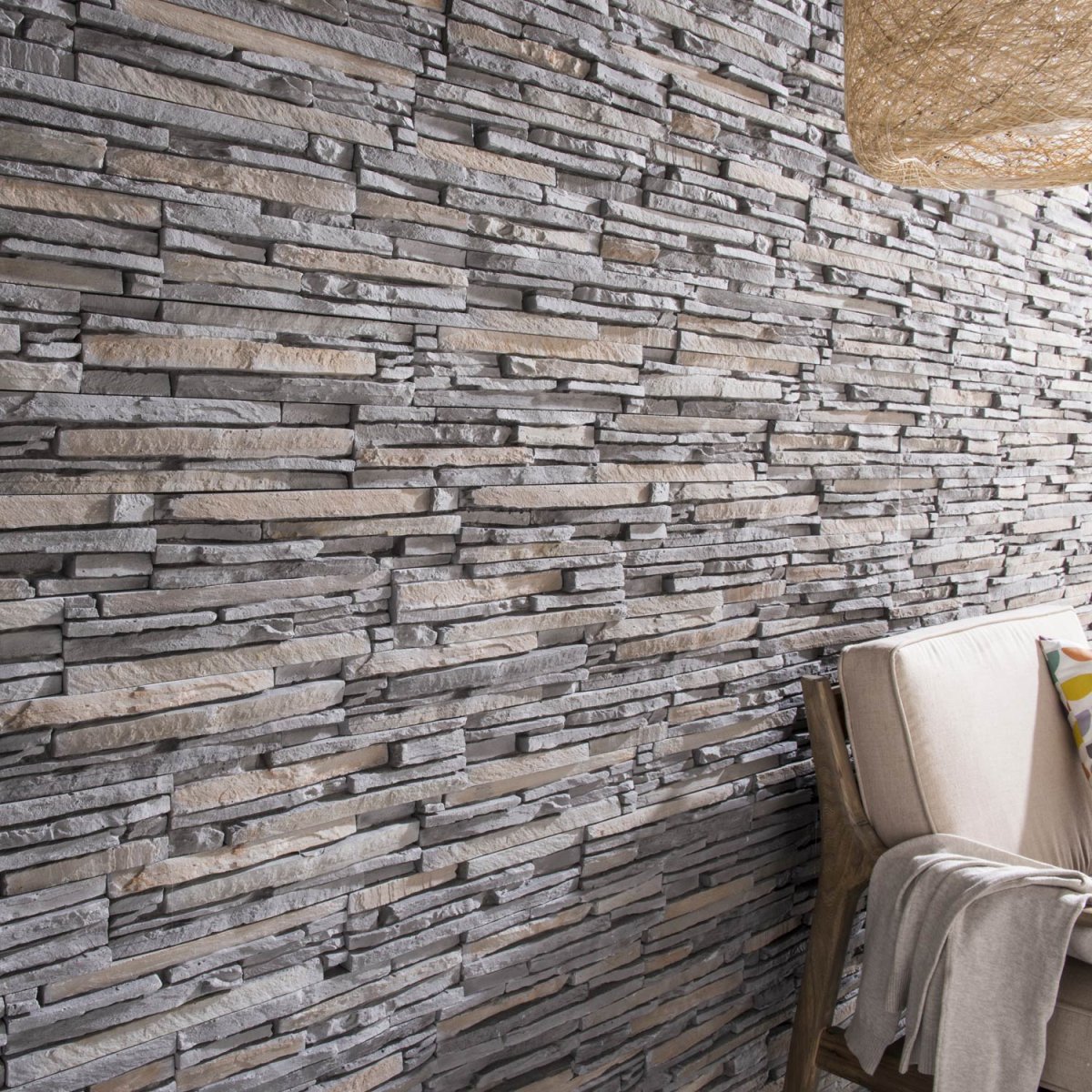 Декор камни на стену в квартире из Леруа Мерлен