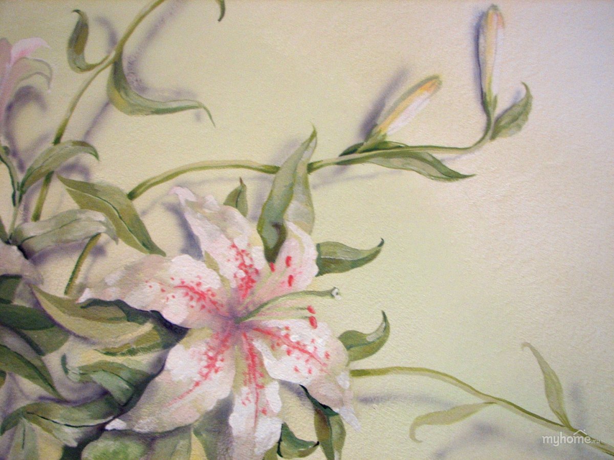 Роспись стен лилии