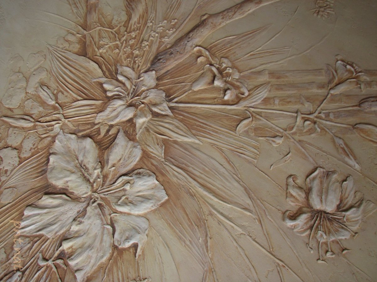 Ветка орхидеи барельеф