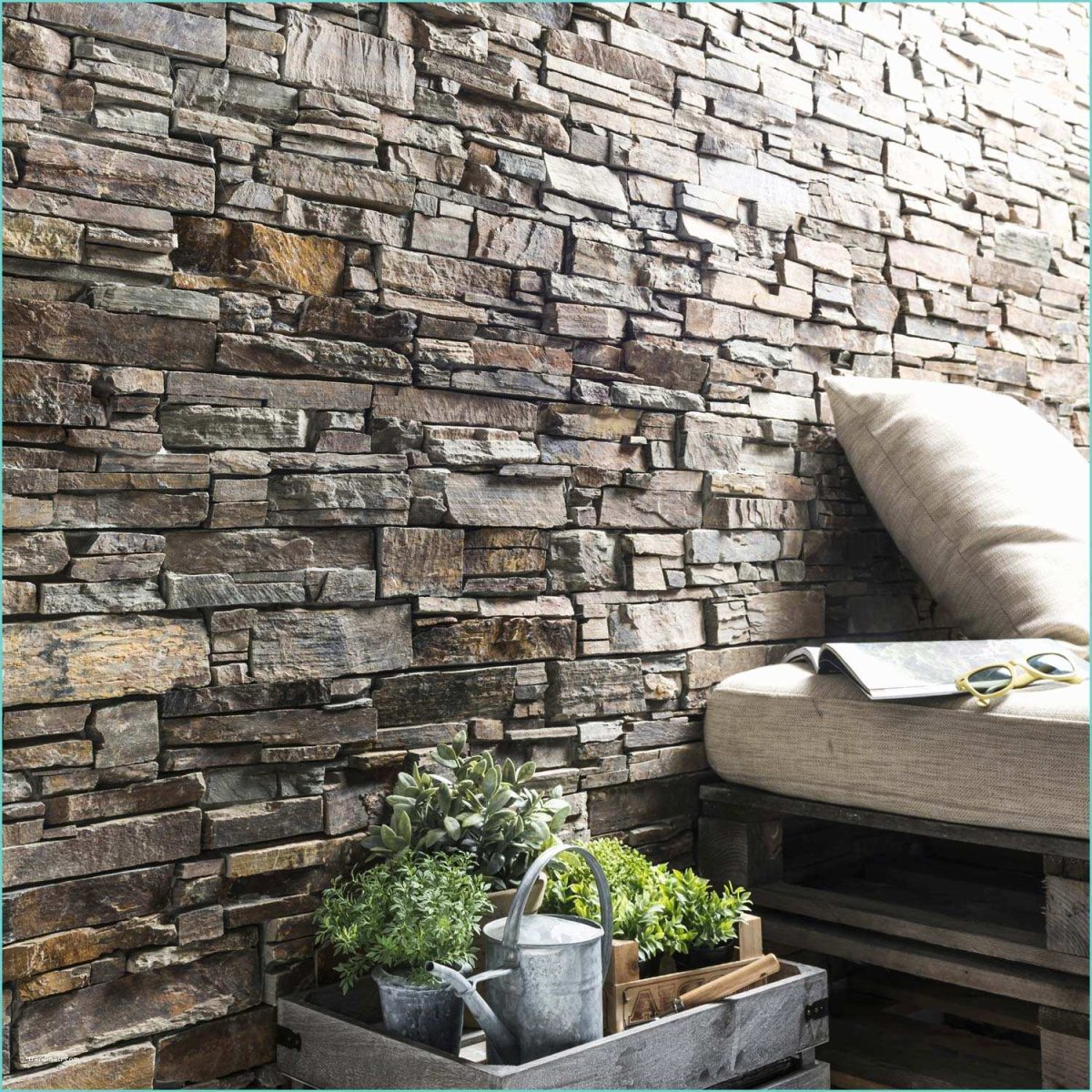 Отделка стен в стиле Натурель