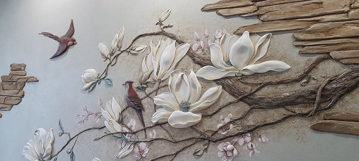 Барельеф цветы