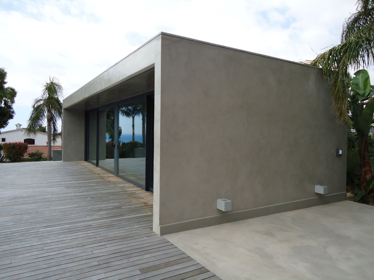 Микроцемент фасады здания