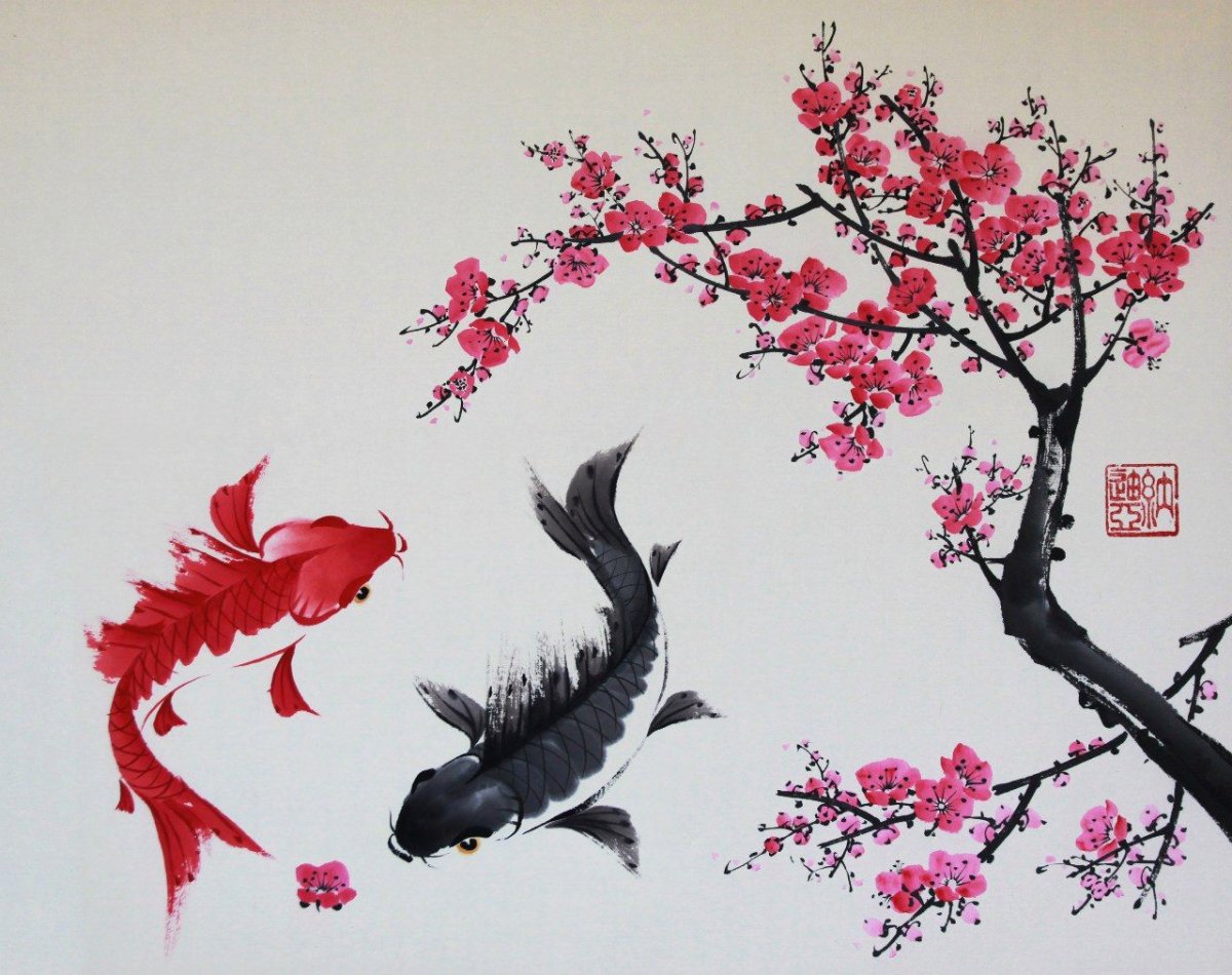 Векторные пейзажи в японском стиле