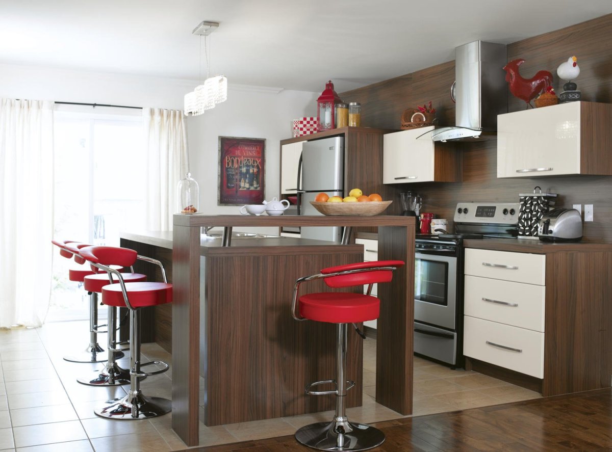 Кухни с барной стойкой