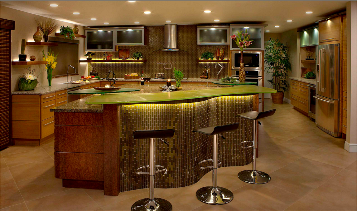 Барная стойка с полками для кухни