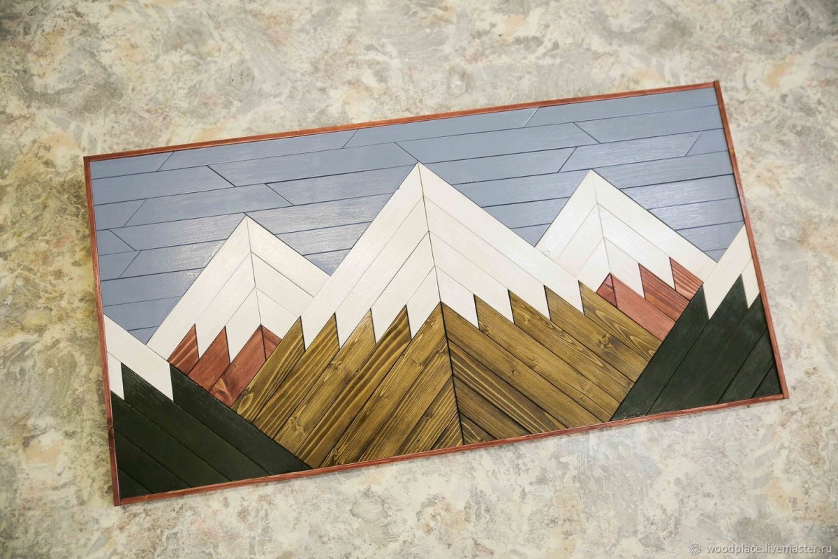 Горы из деревянной рейки