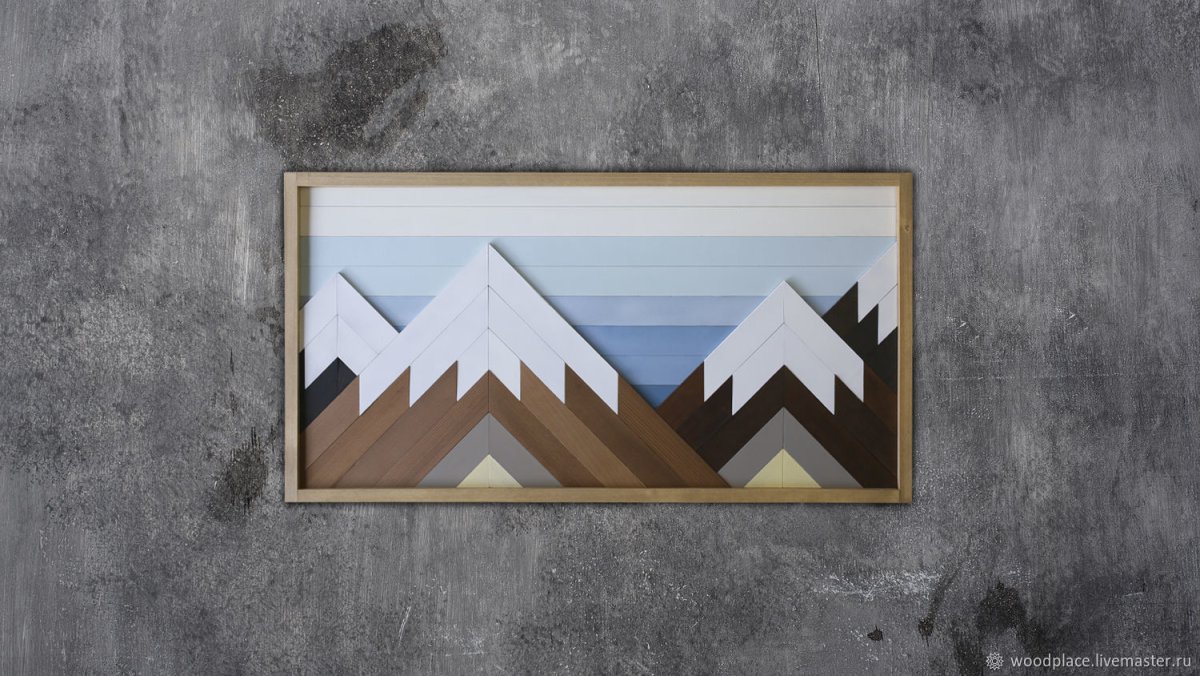 Панно из дерева горы