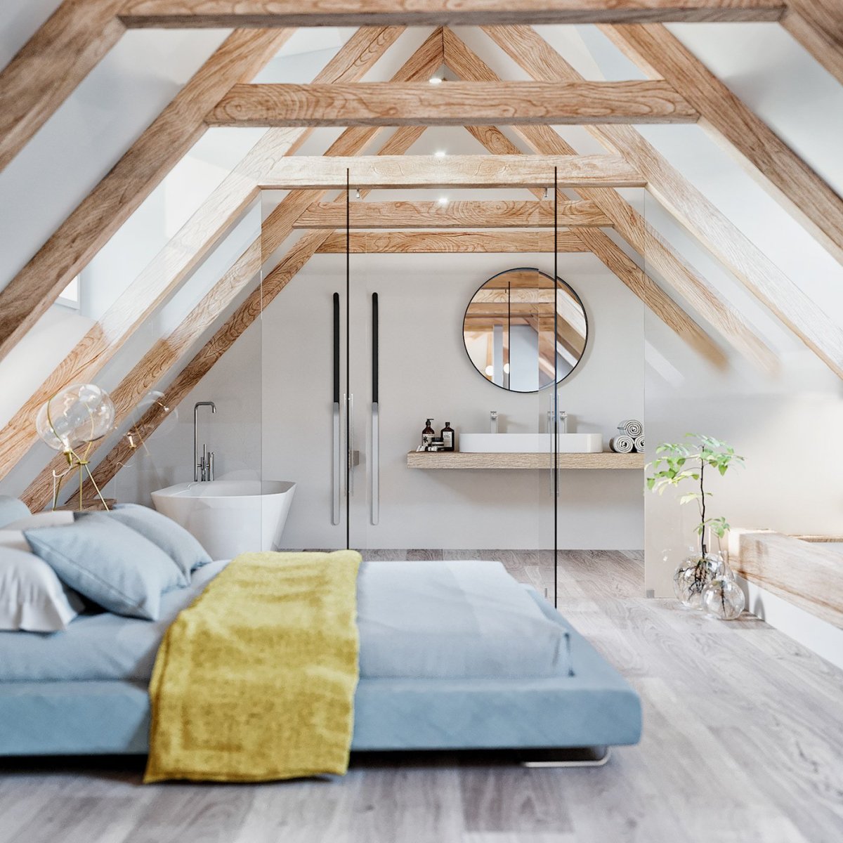 Визуализация мансардного этажа