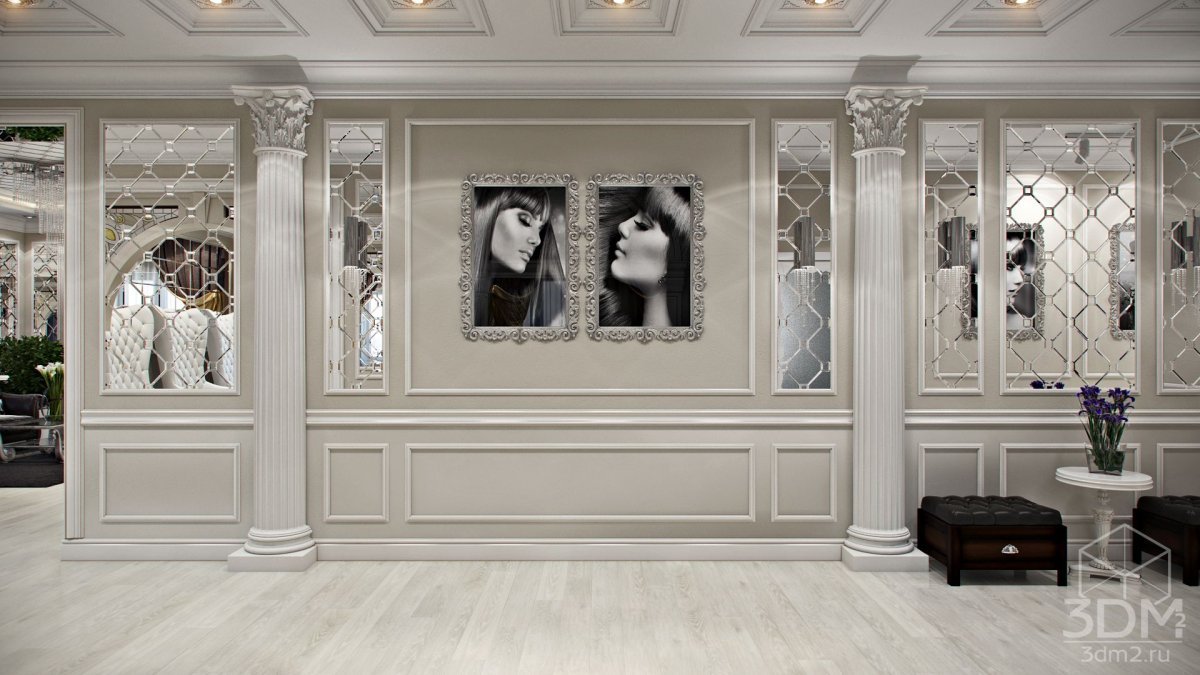 Молдинги в спальне