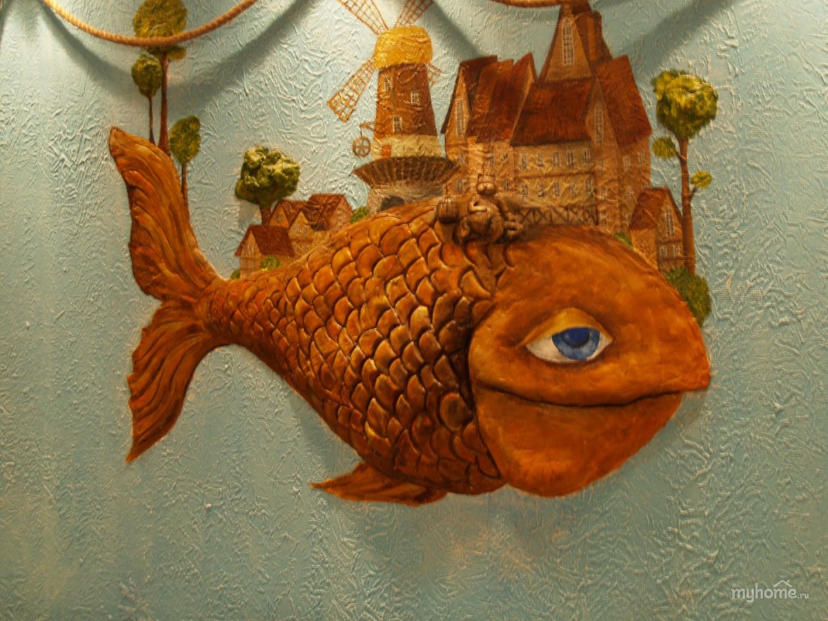 Барельеф на стене Водный мир