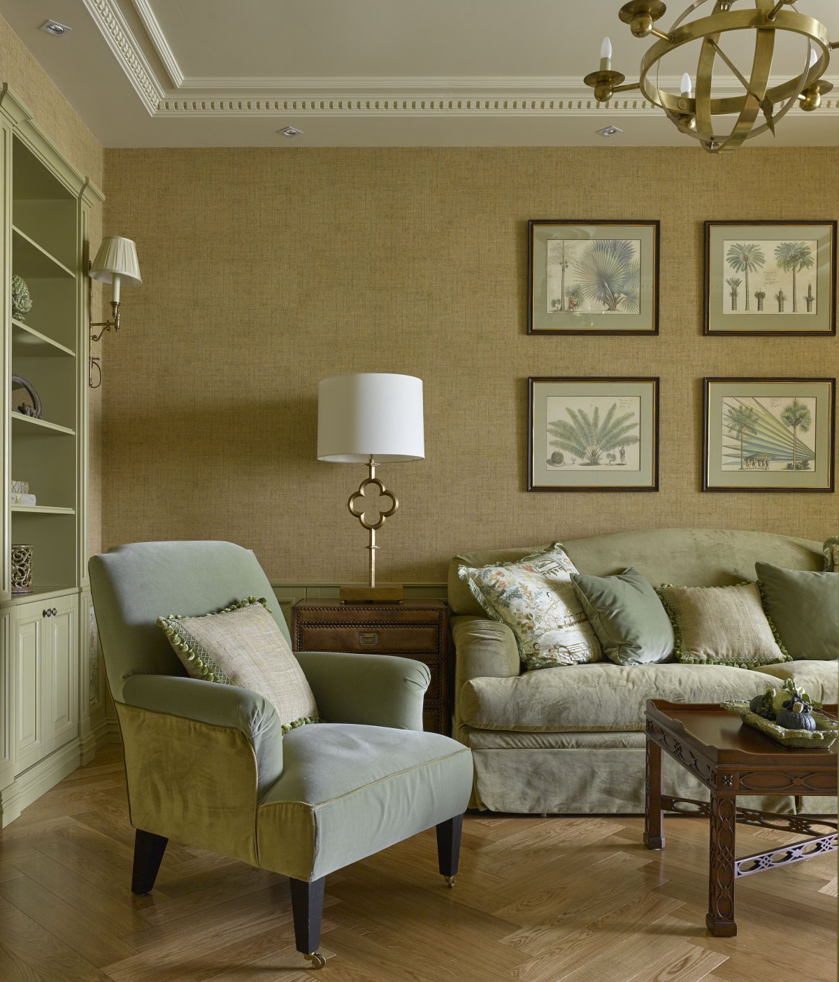 Спальня в оливковых тонах