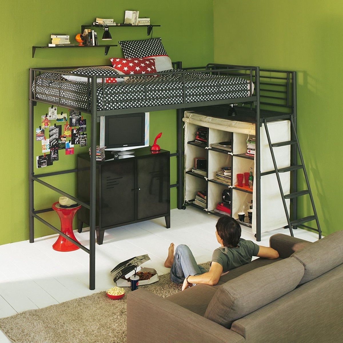 Кровать - чердак svärta СВЭРТА, ikea