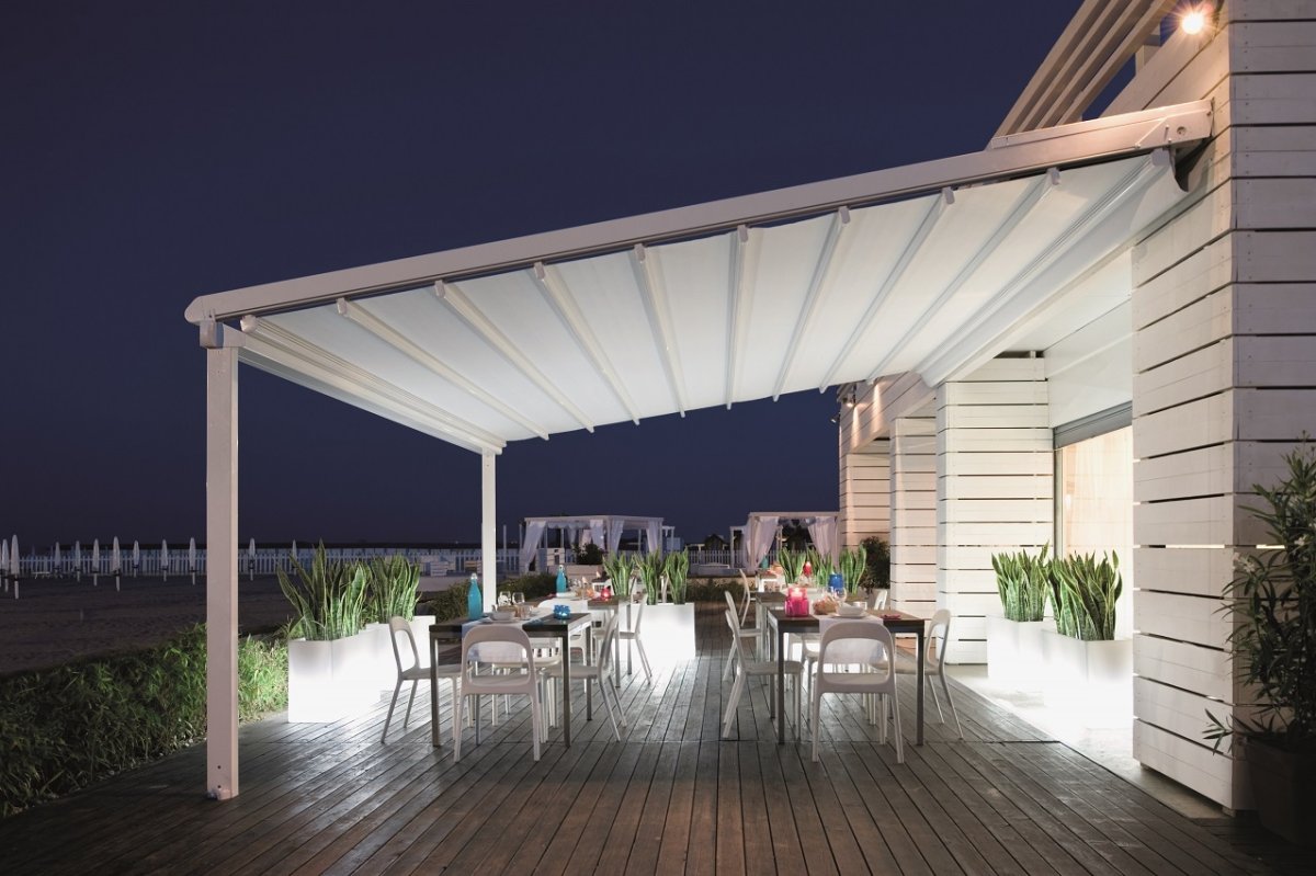 Тканевый навес для террасы