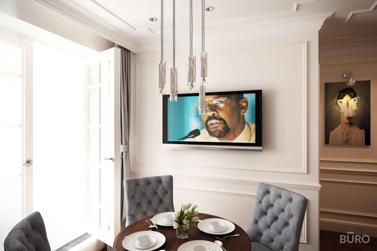 Варианты размещения телевизора на короткой стене