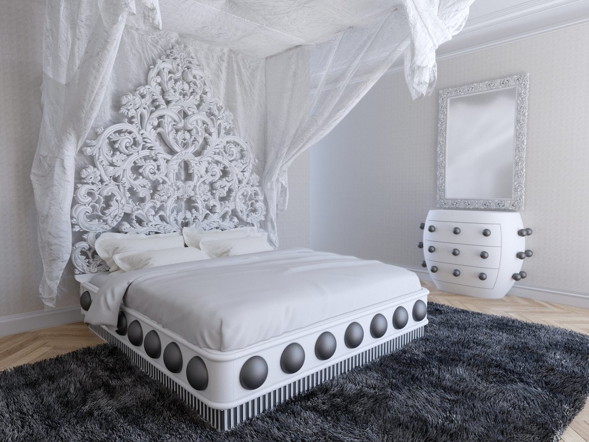 Зеркало на изголовьем ротанг