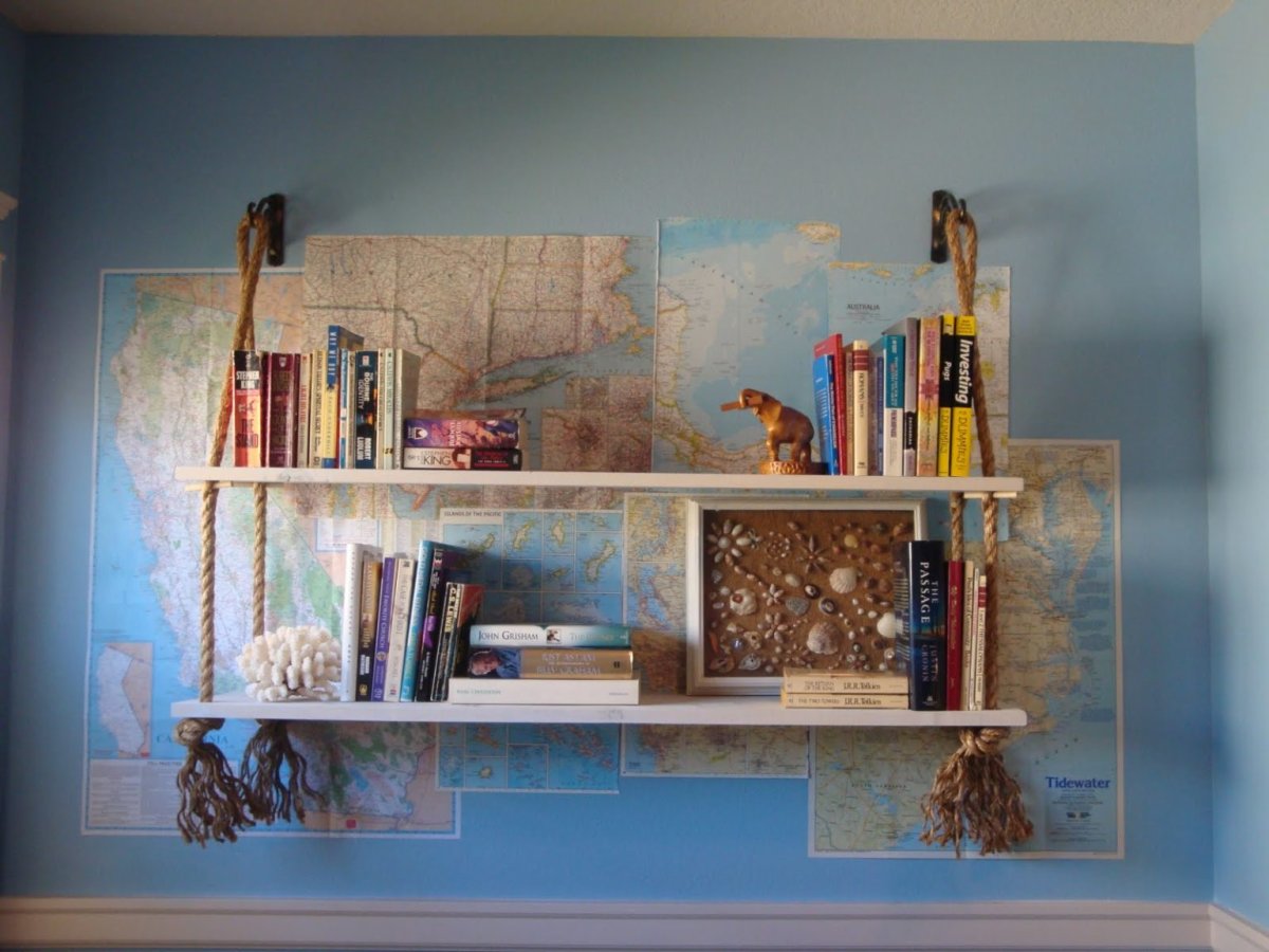 Книжные полки на тросах