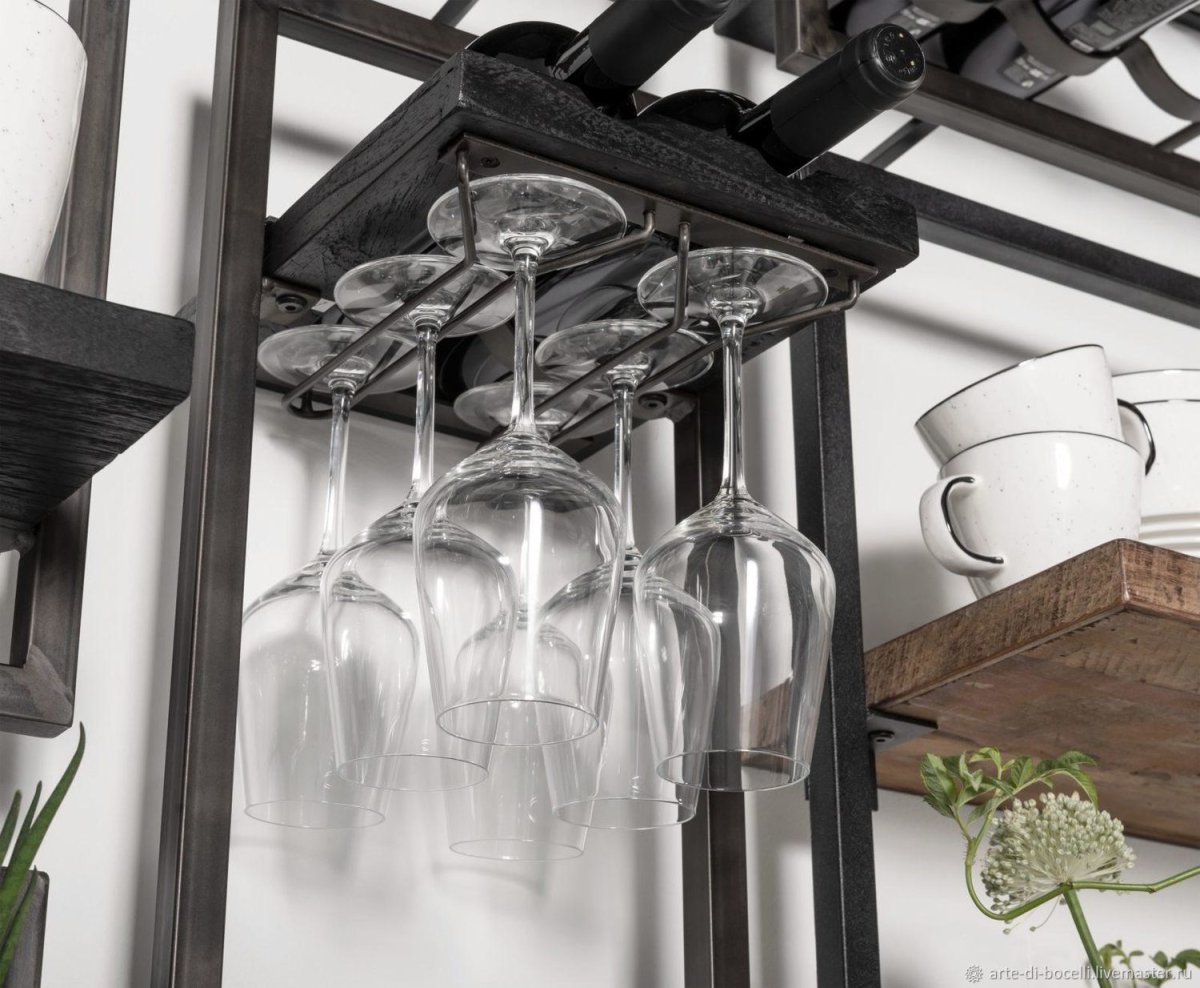 Полка для фужеров лофт