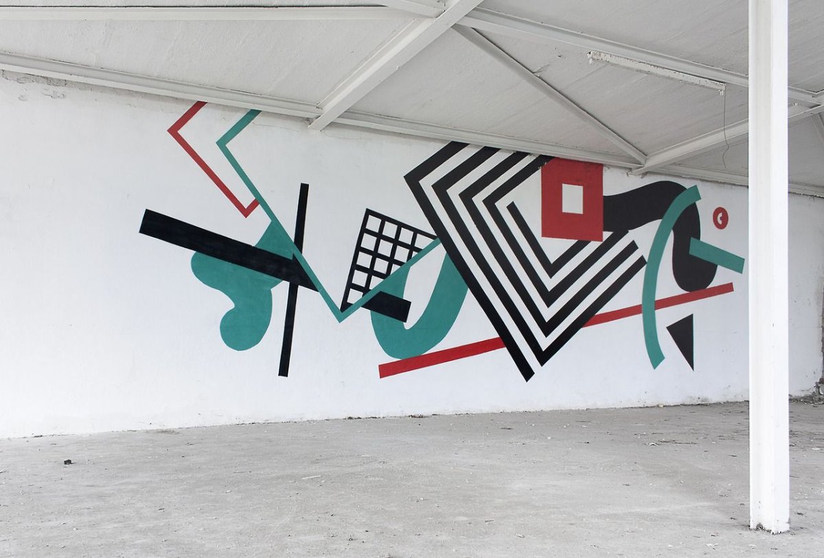 Геометрический стрит арт