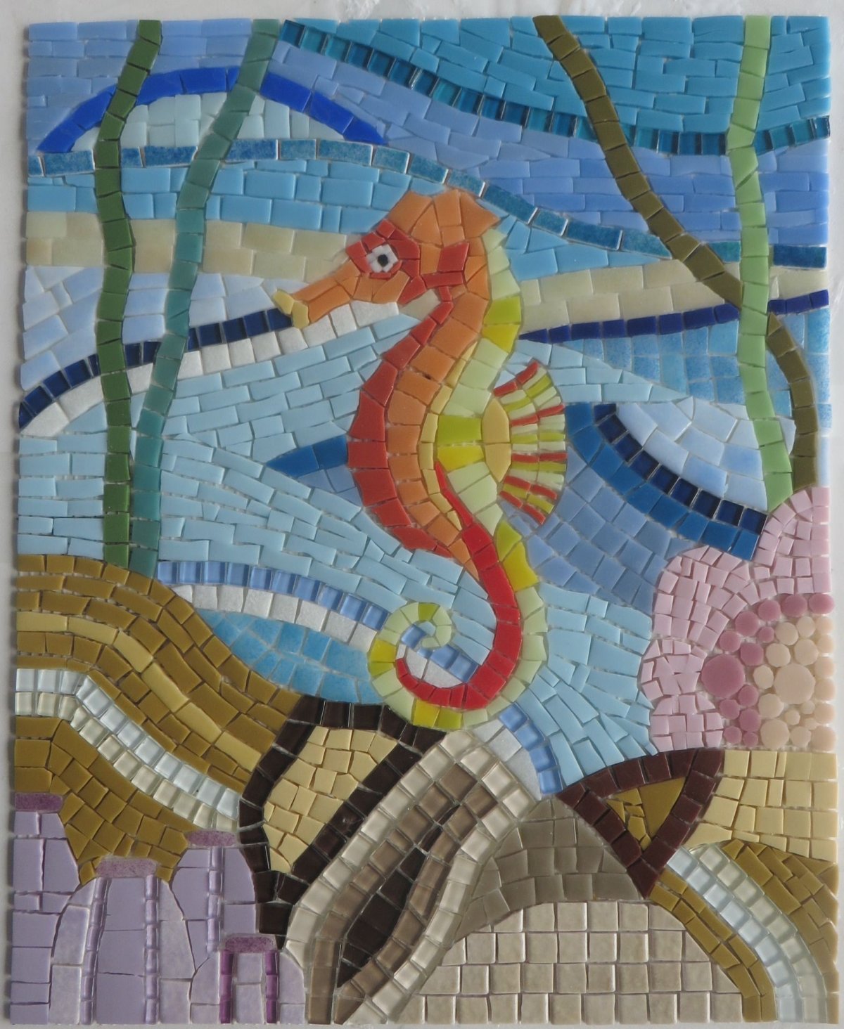 Морские коньки мозаика из плитки