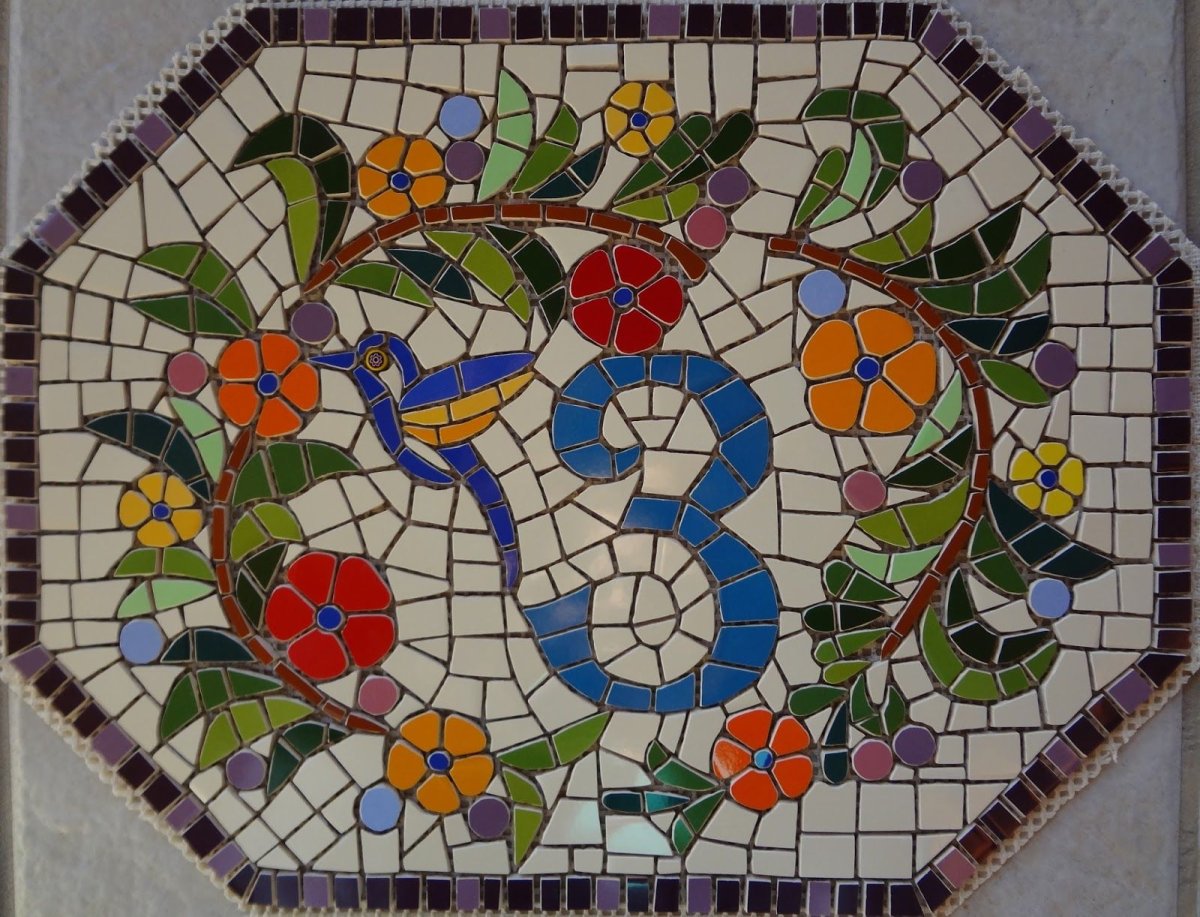 Узор для мозаики из плитки для вазы