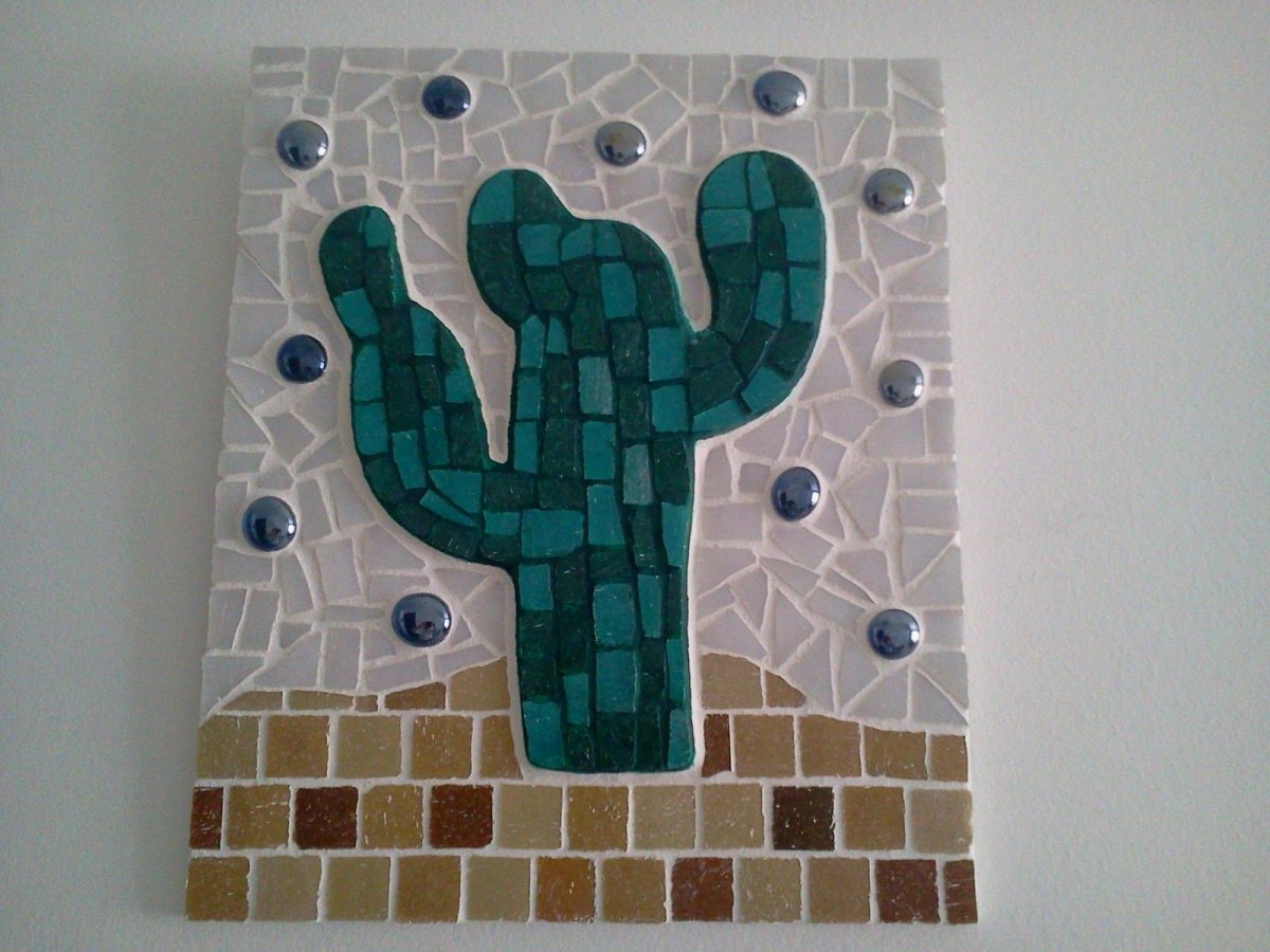 Кактус из мозаики