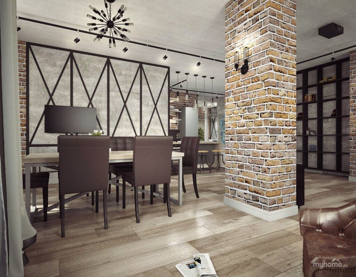 Зеркала в стиле лофт в интерьере