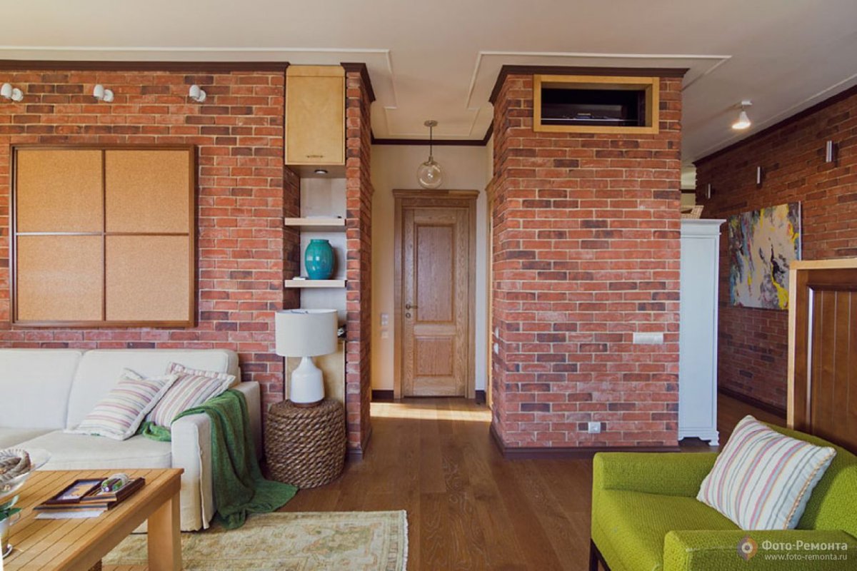 Перегородка из красного кирпича