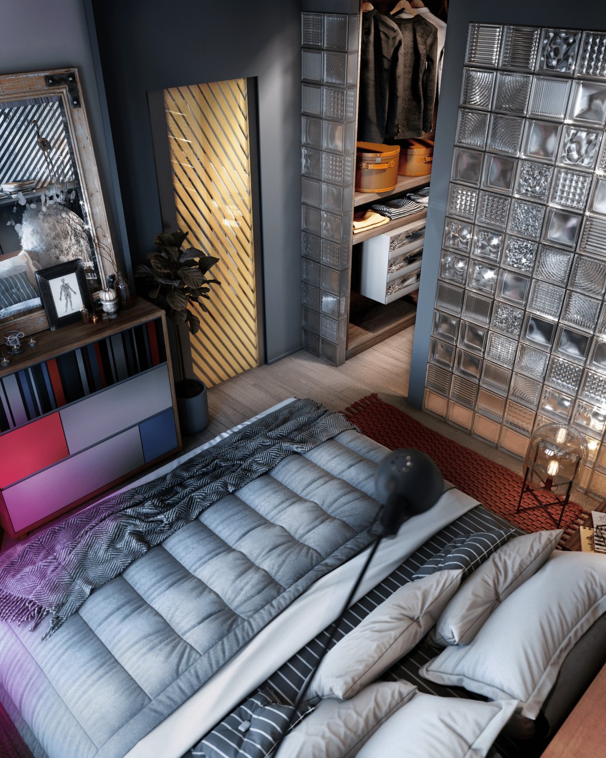 Стеклянные блоки в интерьере