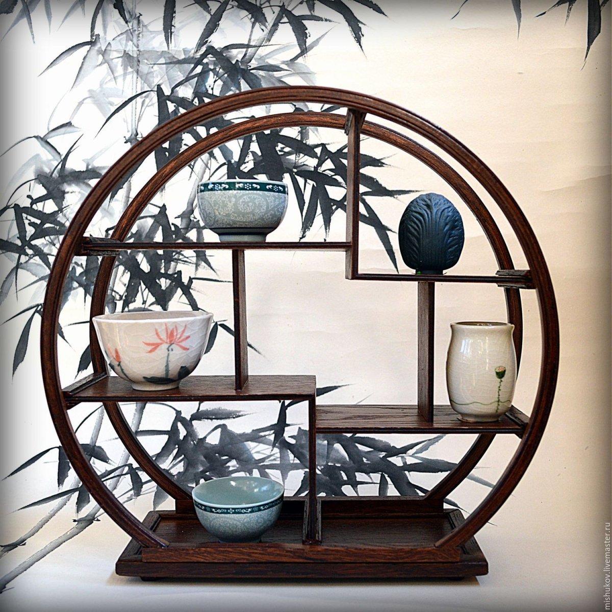 Круглая плетеная полка