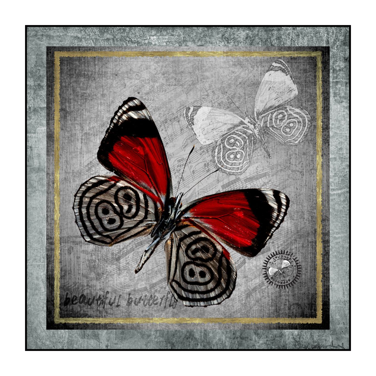 Бабочка в модульной композиции