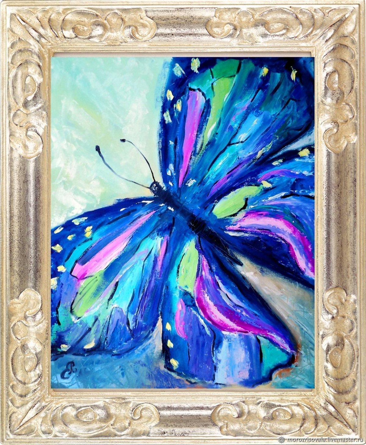 Бабочки акрилом на холсте