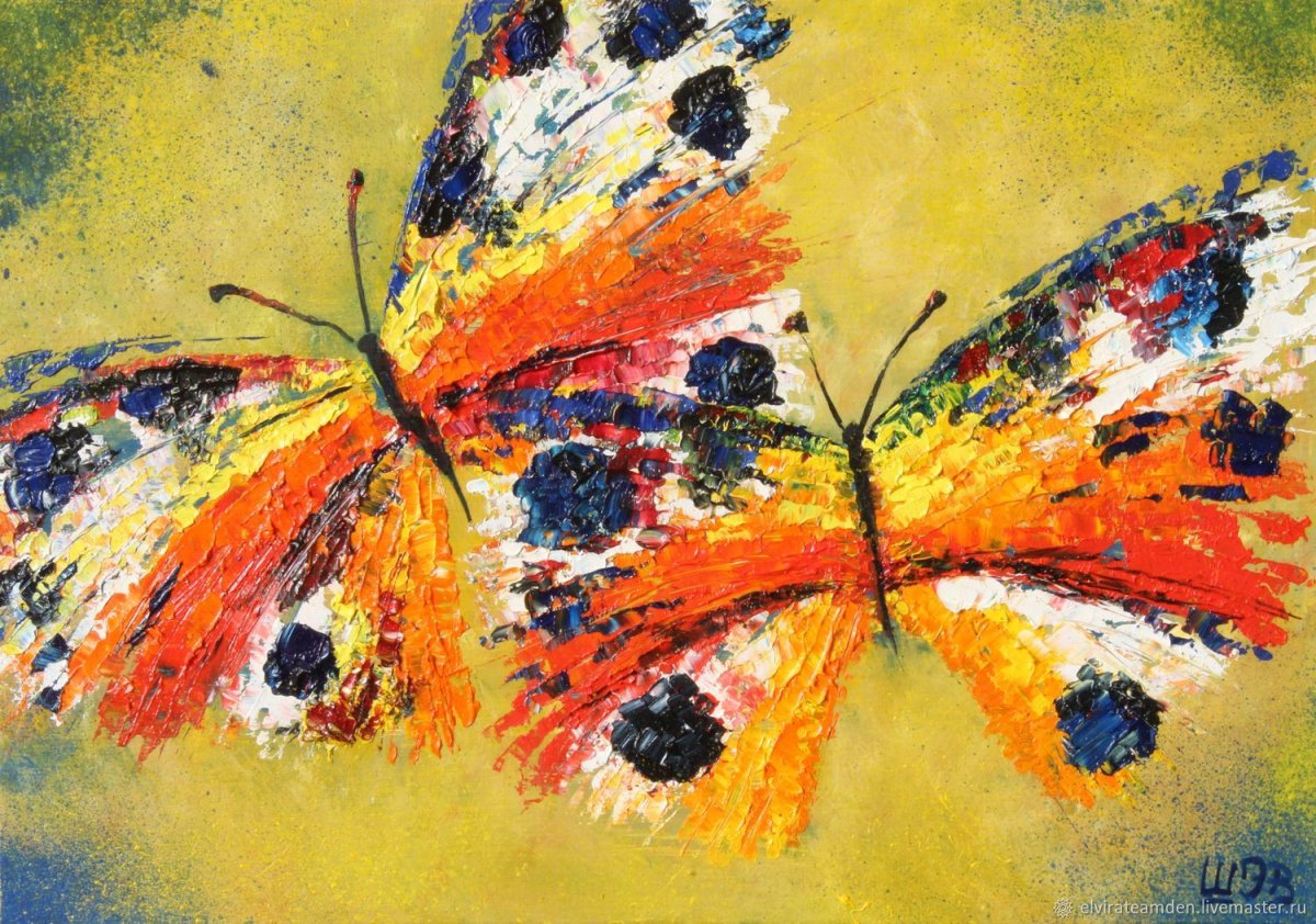 Бабочка маслом