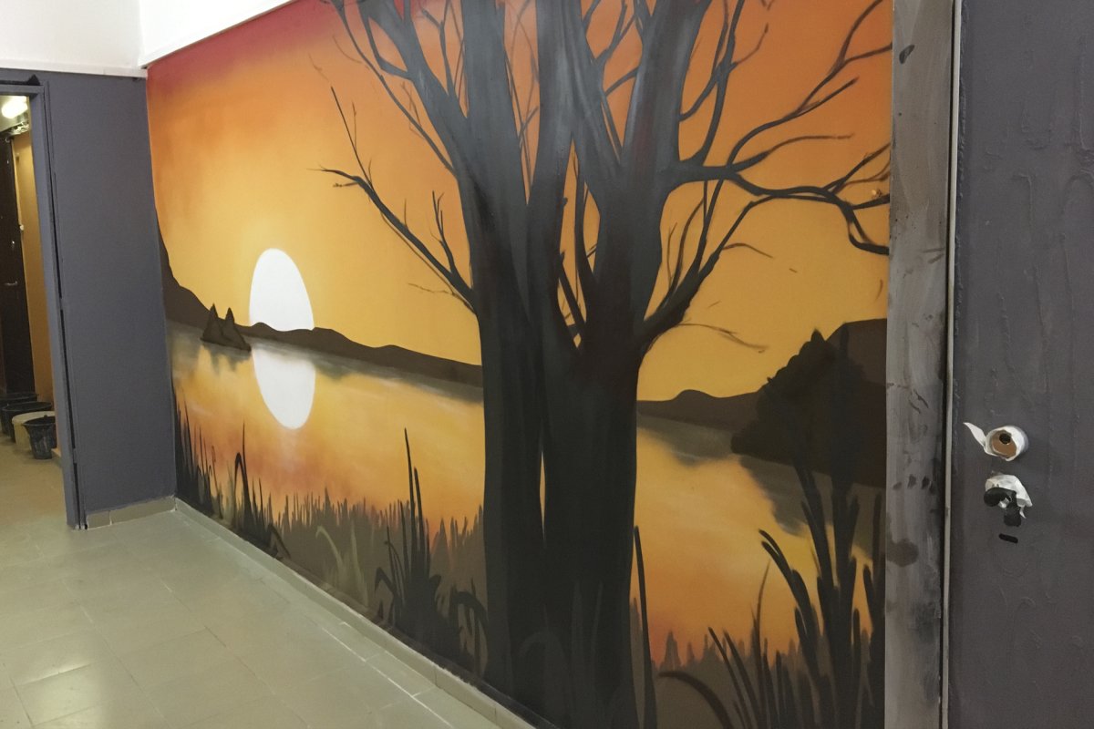 Пейзажная роспись стены