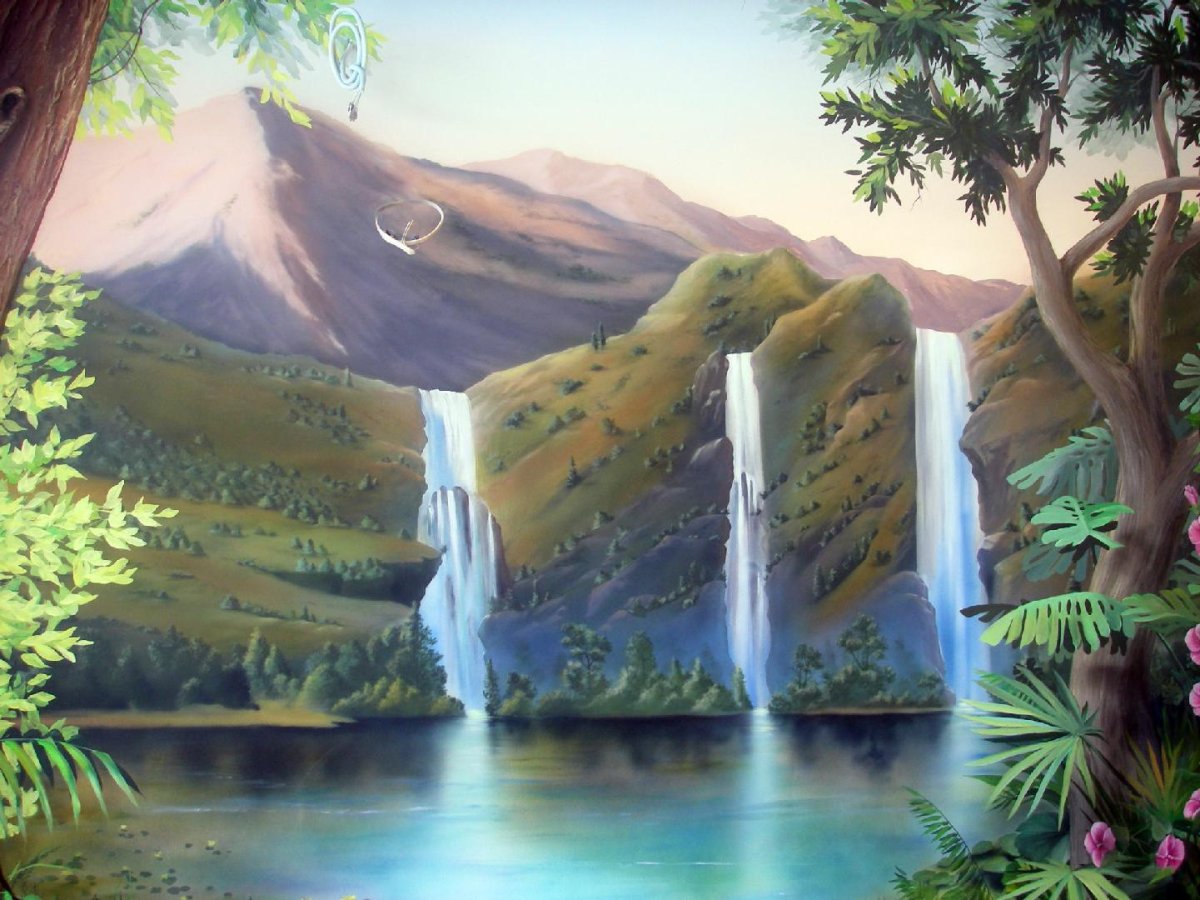 Роспись стен, русская природа