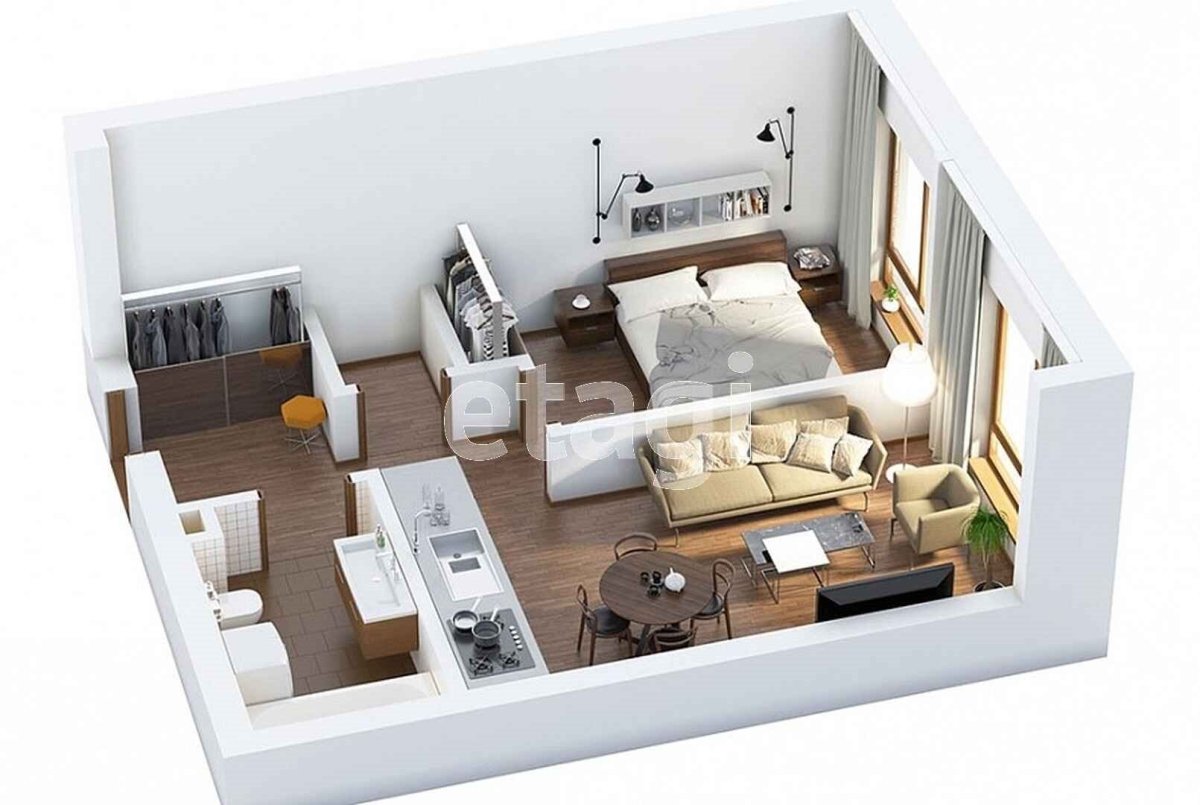 Евродвушка 30 кв.м планировка