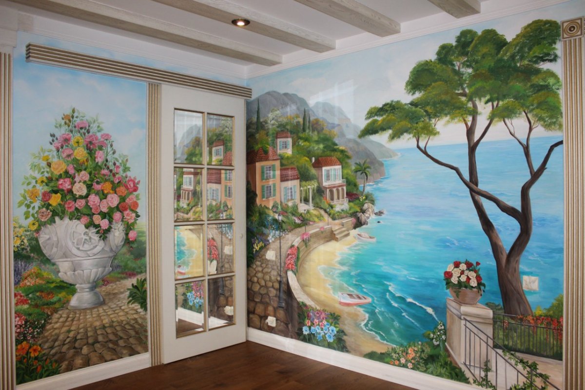 Роспись стен море