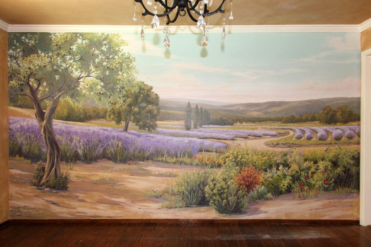 Живопись на стене природа